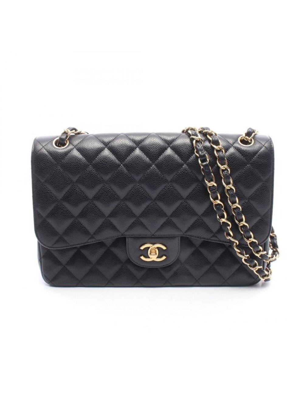Chanel Shoulder Bag Maxi Quilted 30 Classic Large Double Flap Black Caviar